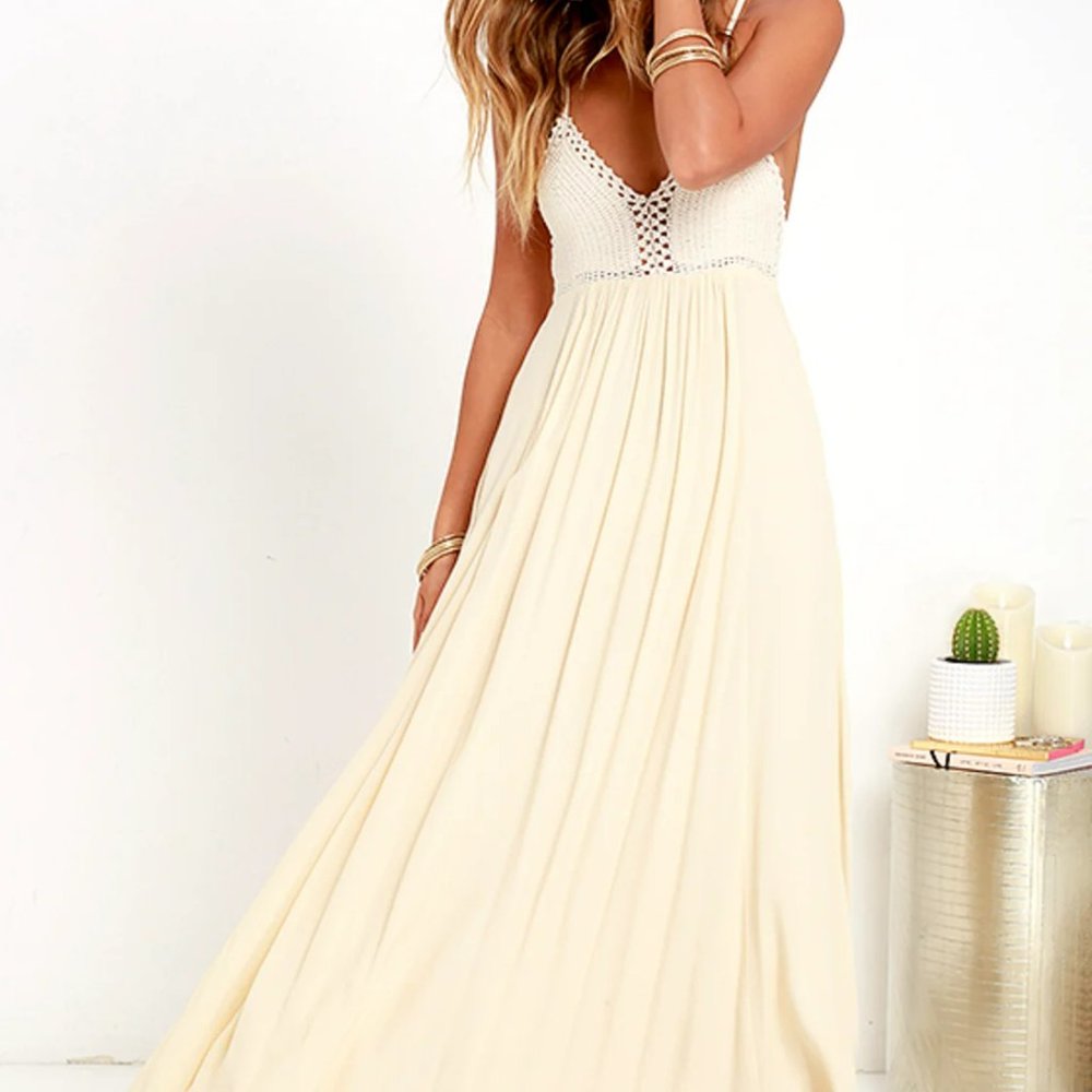 Hippie Hippie Chic Cream Maxi Dress